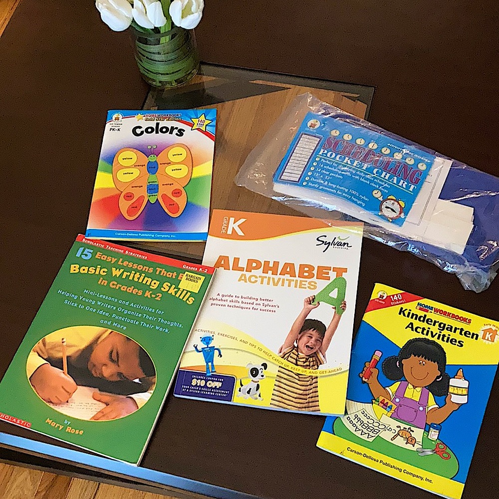New! PreK- Kindergarten teaching workbooks & chart